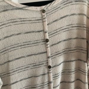 Cream and gray striped sweater